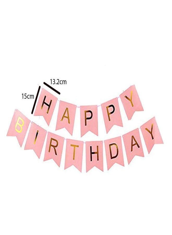 LaVichitra Happy Birthday Card Board Banner for Birthday Celebration of Kids and Adults (Pink) - Image 3